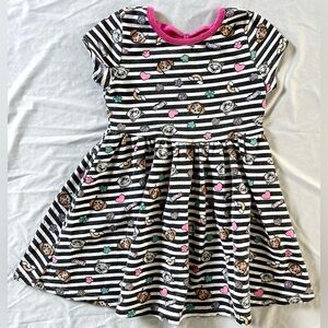 Nickelodeon PAW Patrol Girls Dress Size 5T Black & White Striped Skater Dress